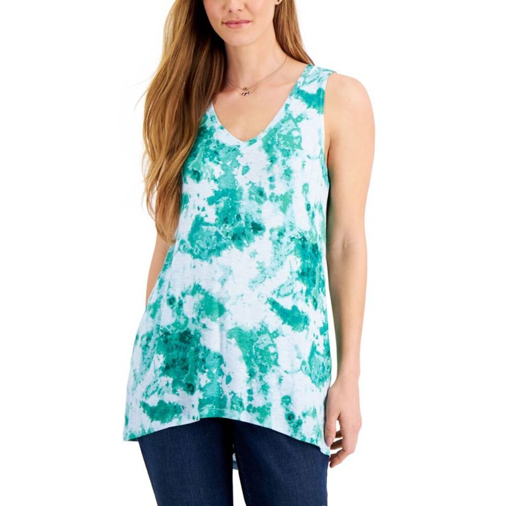 Style & Co Printed Drapey Tank Top